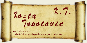 Kosta Topolović vizit kartica